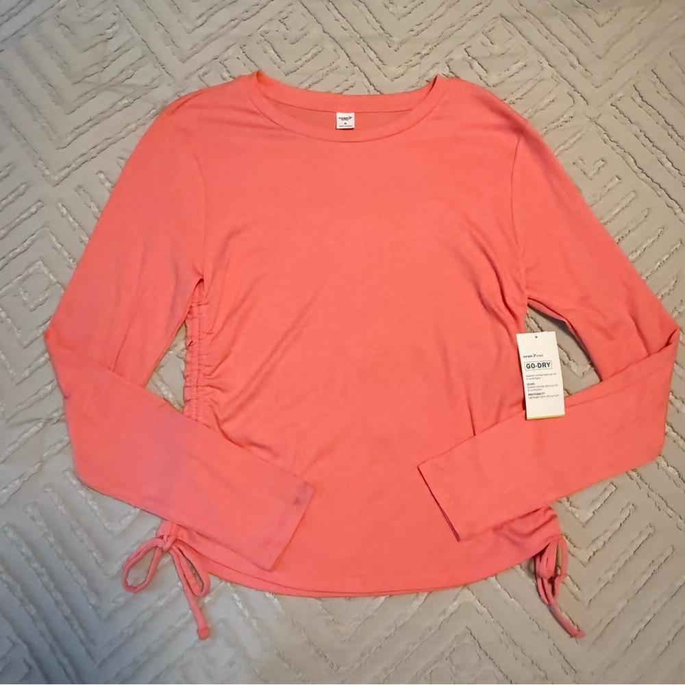 NWT Old Navy Go Dry Coral Ribbed Long Sleeve | M